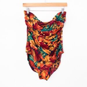 Janzten | Vintage 80’s/90’s Multicolor Floral One Piece Swimsuit | Size 14